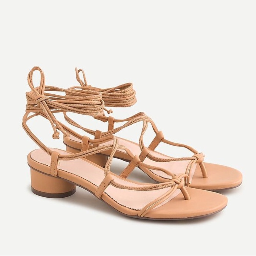 J. Crew lace-up strappy sandals in vachetta